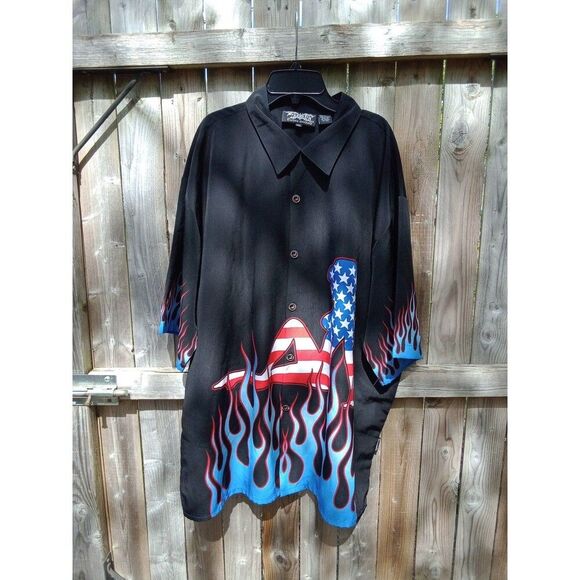 Mudflap Trucker Girl Dragonfly Clothing Company Button Down Shirt Men's XXL 3XL - Picture 1 of 6